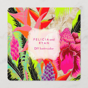 PixDezines-Torch-Ingwer/Heliconia/Luau Hochzeit Einladung