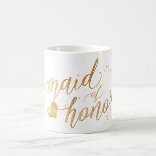 PixDezines Trauzeugin/Imitat Gold/Modernes Skript Kaffeetasse