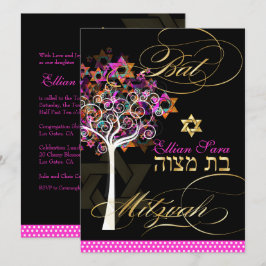 PixDezines Tree of Life Bat Mitzvah/DIY Hintergrun Einladung