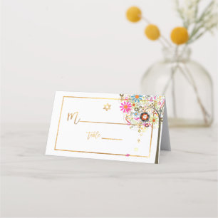 PixDezines Tree von LIfe+Floral+Imitate Gold Platzkarte