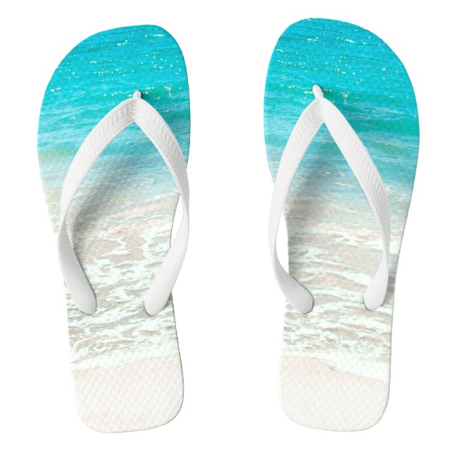 PixDezines Tropical Beach Flip Flops (Fußbett)