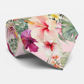 PixDezines Tropical Paradise Floral Foliage Krawatte