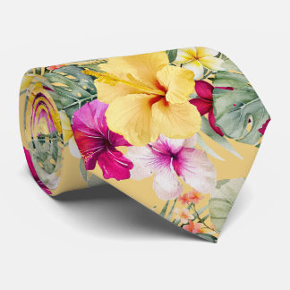 PixDezines Tropical Paradise Floral Foliage Krawatte