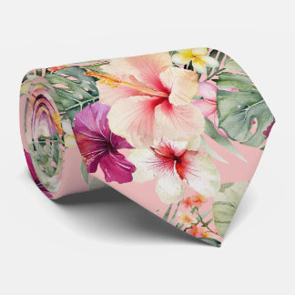 PixDezines Tropical Paradise Floral Foliage Krawatte
