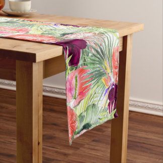 PixDezines Tropical Paradise Lush Floral Foliage Kurzer Tischläufer