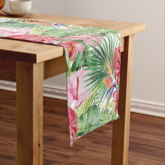 PixDezines Tropical Paradise Lush Floral Foliage Kurzer Tischläufer