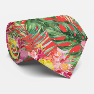 PixDezines Tropisches Paradies Florale Foliage Krawatte