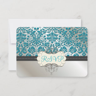 PixDezines uAwg/Baroque-Imitate Folie Spitze/aquam RSVP Karte