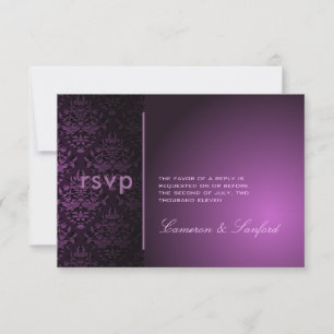 PixDezines UAWG Bijoux Damask/plum RSVP Karte
