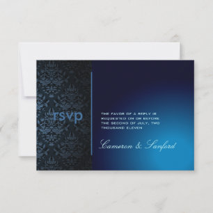 PixDezines UAWG Bijoux Damask/saphire RSVP Karte