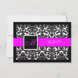 PixDezines uAwg Black Flora Damask/DIY-Farben RSVP Karte