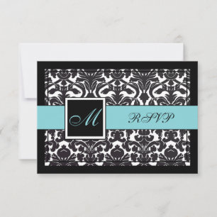 PixDezines uAwg Black Flora Damask/DIY-Farben RSVP Karte