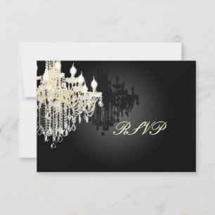PixDezines UAWG Black + White Chandelier RSVP Karte