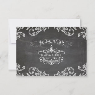 PixDezines uAwg chalkboard/Rokoko RSVP Karte