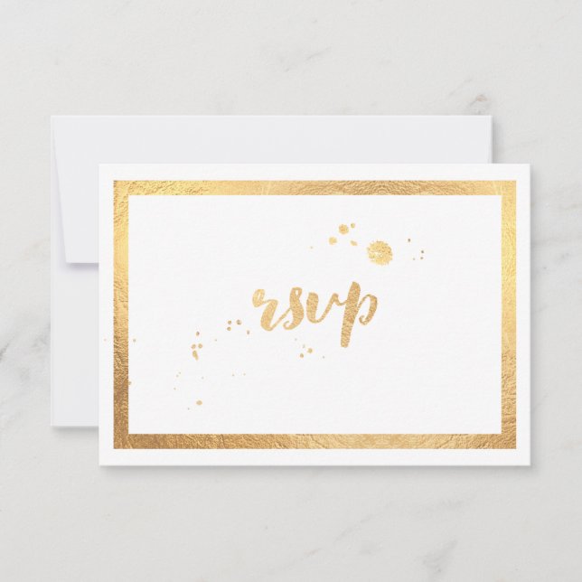 PixDezines UAWG Classic Imitats Gold/DIY RSVP Karte (Vorderseite)
