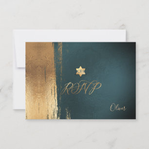 PixDezines UAWG Dark Forest Green Mitzvah ✡ RSVP Karte