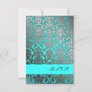 PixDezines uAwg Flora Damaskus/aqua RSVP Karte
