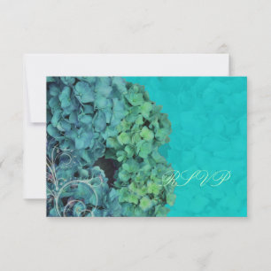 PixDezines UAWG Hydrangea, blau/aquamarin RSVP Karte