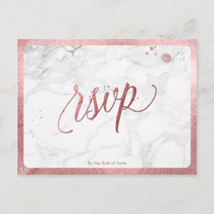PixDezines UAWG/IMITATS ROSE GOLD/MARBLE Einladungspostkarte