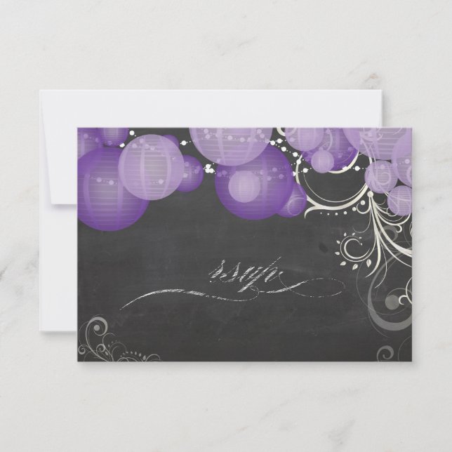 PixDezines uAwg lila Signalleuchten+Tafel RSVP Karte (Vorderseite)
