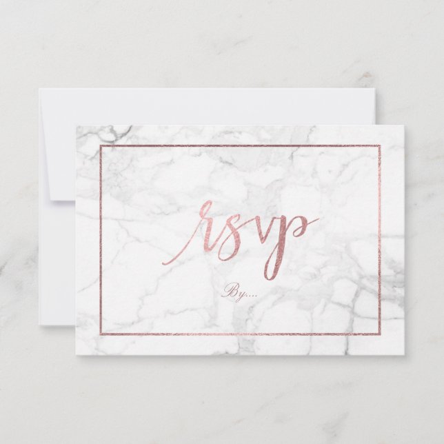PixDezines UAWG Marmor/Imitats Rose Gold RSVP Karte (Vorderseite)