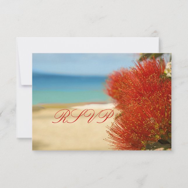 PixDezines UAWG Ohia+Beach RSVP Karte (Vorderseite)