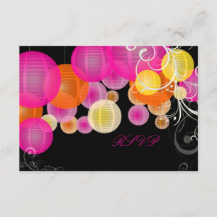 PixDezines uAwg pink/orange/gelbe Laternen RSVP Karte
