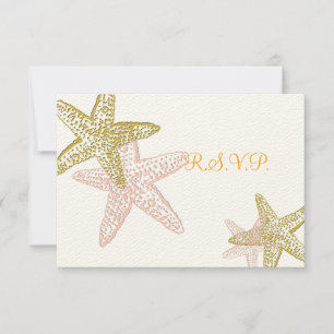PixDezines uAwg Pink Starfish, Hochzeit am Strand RSVP Karte