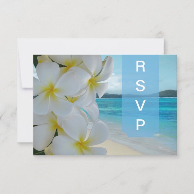 PixDezines UAWG PLUMERIA LEI/BEACH RSVP Karte (Vorderseite)