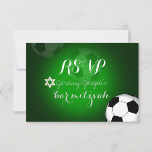 PixDezines uAwg Soccer Bar Mitzvah/DIY RSVP Karte