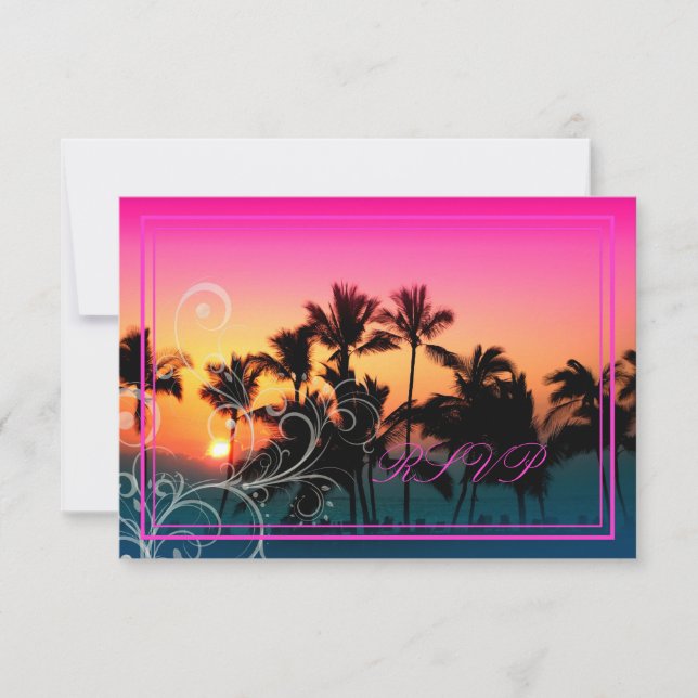 PixDezines uAwg/Sonnenuntergang bei A-Bay RSVP Karte (Vorderseite)