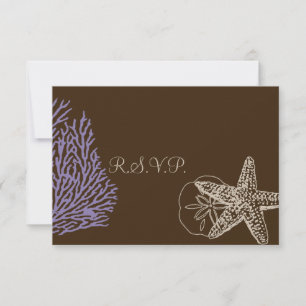 PixDezines uAwg Starfish+lila Korallen/DIY-Farbe RSVP Karte
