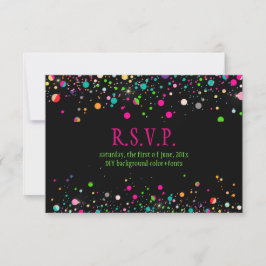 PixDezines uAwg überschwemmte/neonische Flecken/Wi RSVP Karte