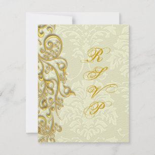 PixDezines uAwg vergoldete goldene Wirbel RSVP Karte