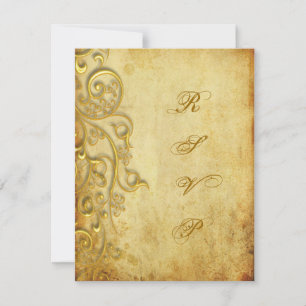 PixDezines uAwg vergoldete goldene Wirbel RSVP Karte