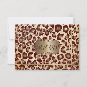 PixDezines UAWG, VINTAGER LEOPARD-DRUCK RSVP Karte
