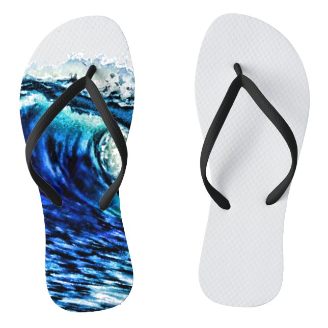 PixDezines überflutet hawaiianische Wellen Flip Flops (Fußbett)