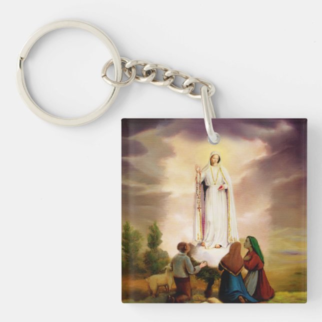 PixDezines, unsere Lady von Fatima Schlüsselanhänger (Vorderseite)