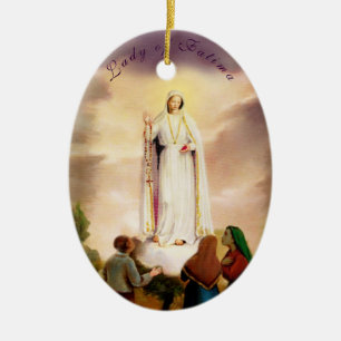 PixDezines Unsere Lady von Fatima, Text anpassbar  Keramik Ornament