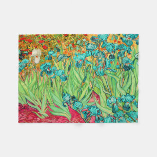 PixDezines van gogh/aquamarine Irises/st. remy Fleecedecke