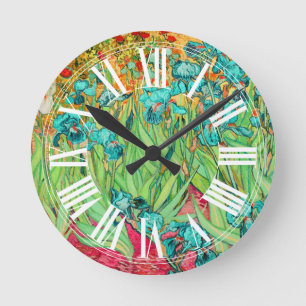 PixDezines van gogh iris/st. remy Runde Wanduhr