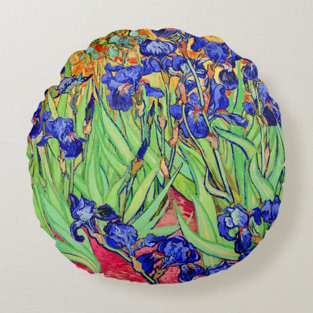 PixDezines van gogh iris/st. remy Rundes Kissen (Vorderseite)