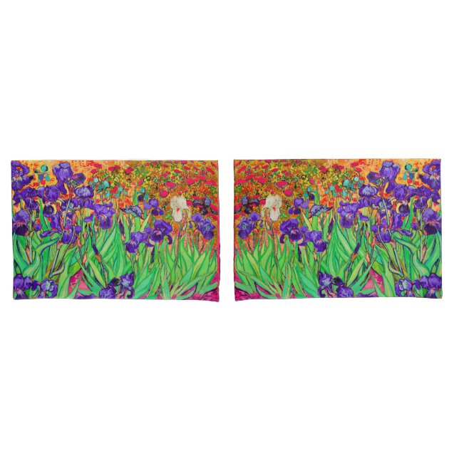 PixDezines Van Gogh Irises/Lila/St. Remy Kissenbezug (Vorderseite-Set)