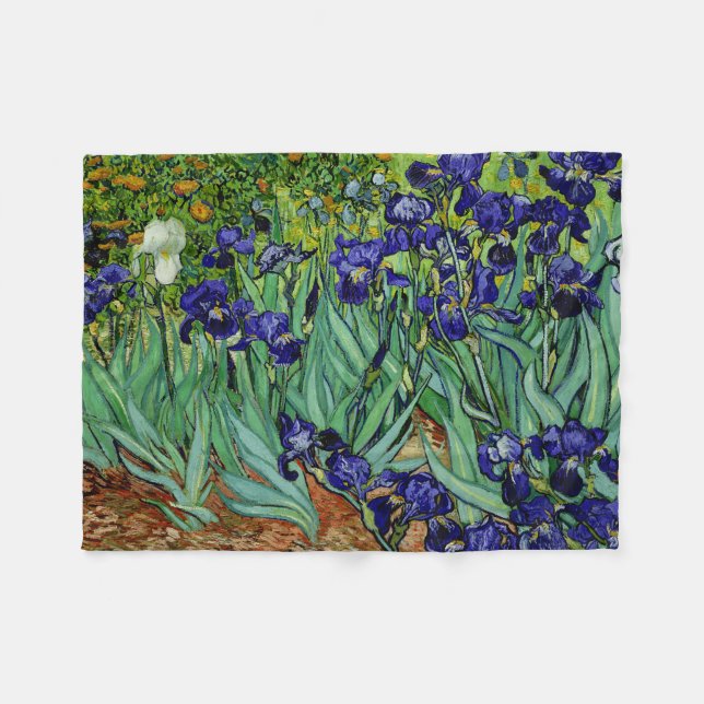 PixDezines van gogh/lila Irises/st. remy Fleecedecke (Vorderseite (Horizontal))