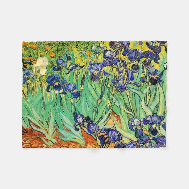 PixDezines van gogh/lila Irises/st. remy Fleecedecke (Vorderseite (Horizontal))