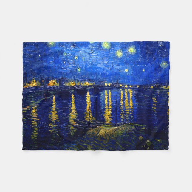 PixDezines van gogh/Starnight sur Rhone Fleecedecke (Vorderseite (Horizontal))