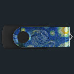 PixDezines Van Gogh Starry Night/St. Remy USB Stick<br><div class="desc">Van Goghs berühmtes Gemälde "Die Sternennacht". Während seines  am Asyl von Saint Remy in den 1880er Jahren malte van Gogh die sanften Hügel und Zypressenbäume,  die er aus seinem Fenster sah.  Digitale Verstärkung durch PixDezines.Copyright © 2008-2016 PixDezines.com™ und PixDezines™ auf zazzle.com. Alle Rechte vorbehalten.</div>