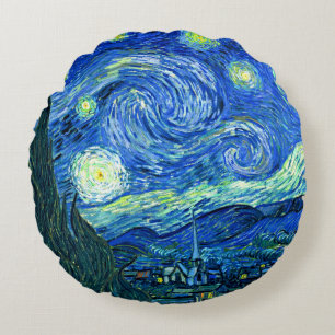 PixDezines van gogh Sternennacht/st. remy Rundes Kissen