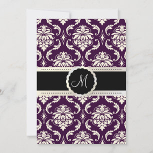 PixDezines Vendome Damast / Pflaume + Creme 5x7 Einladung