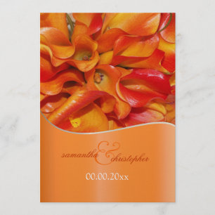 PixDezines verbrannte orange Calla-Lilie Einladung